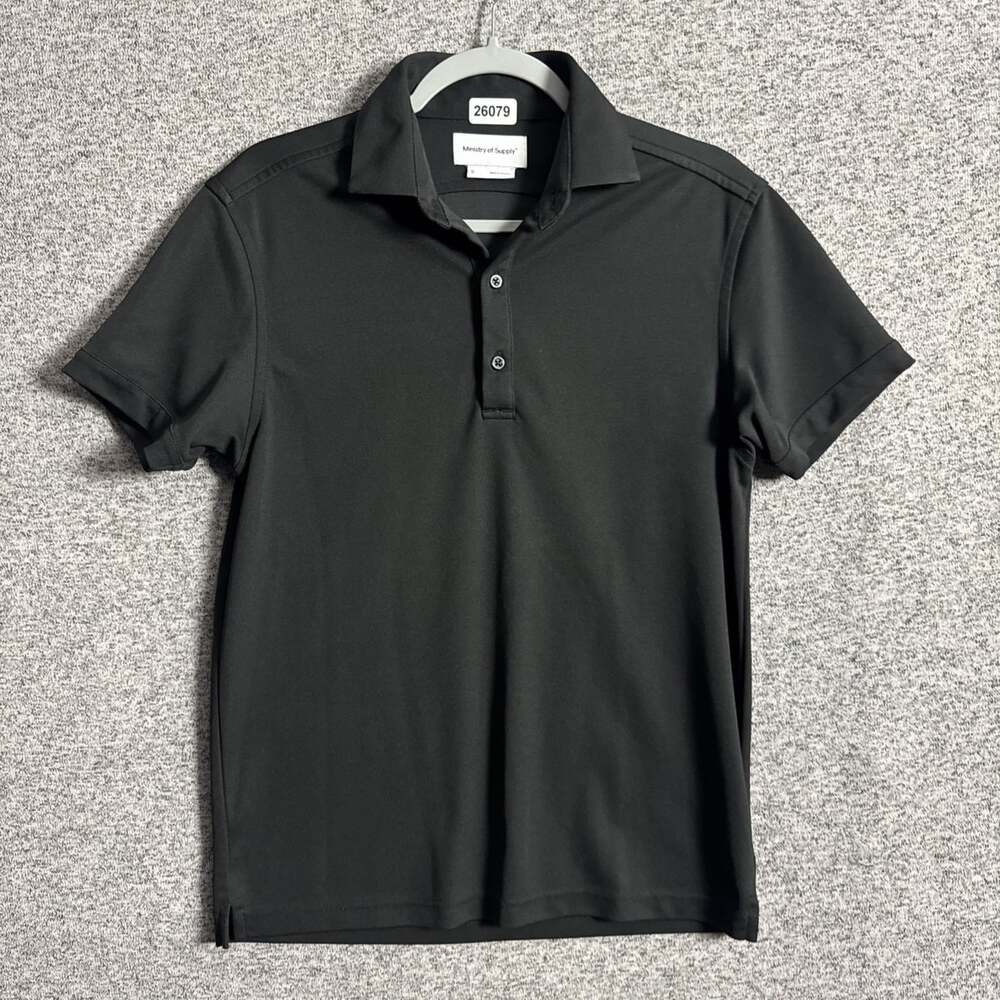 Ministry Of Supply Men's Small Black Performance Golf Tech Apollo Polo Shirt